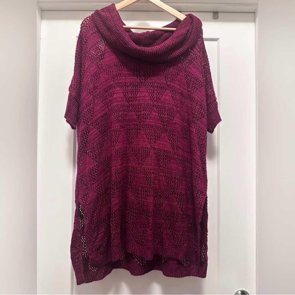 🩷 Magenta Oversized NEW DIRECTIONS Cowl Neck Sweater - Size Large